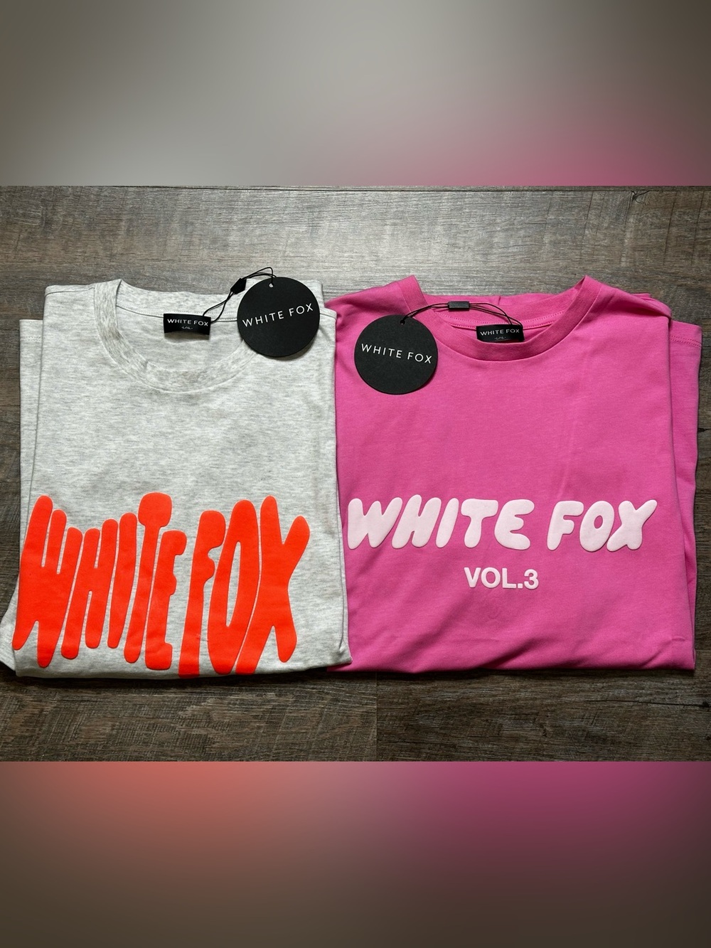 White Fox Boutique Short-Sleeve Graphic Tee Duo - Gray & Pink